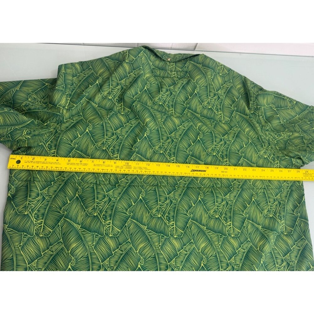 Duluth Trading Fishing Hawaiian Shirt XLT XL Tall Vented Short Sleeve Green - Picture 6 of 7